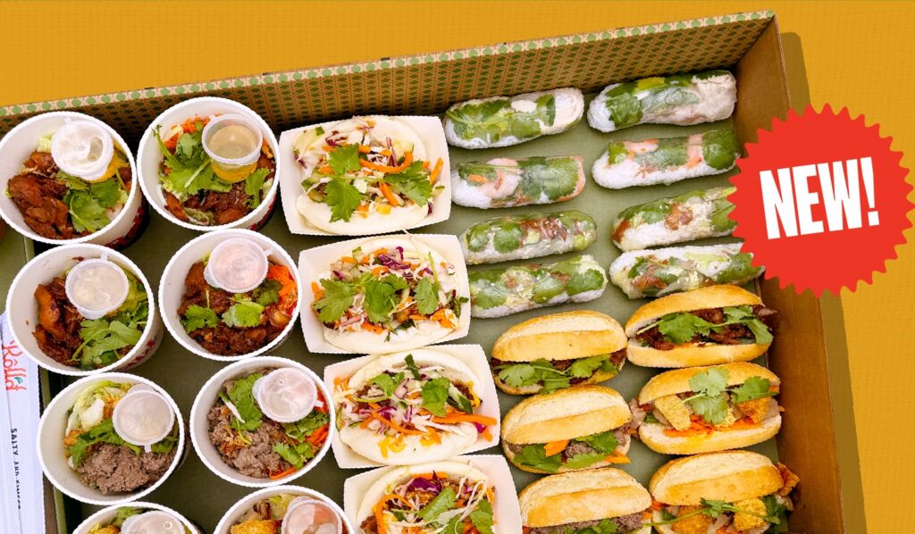 Roll'd Bestseller Box 8 catering platter with mixed Vietnamese bites