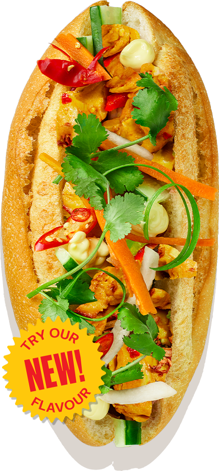 Plant-Based Lemongrass Chilli ‘Chicken’ Bánh Mì