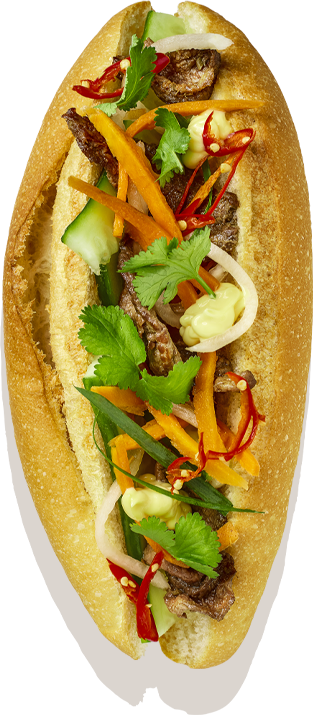 Lemongrass Beef Bánh Mì Việt Baguette